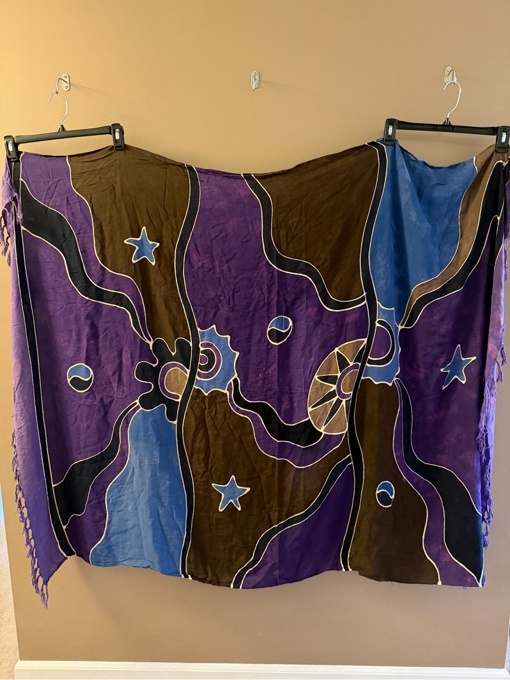 Women’s Purple & Brown Abstract Mystic Sarong Swim Cover-Up